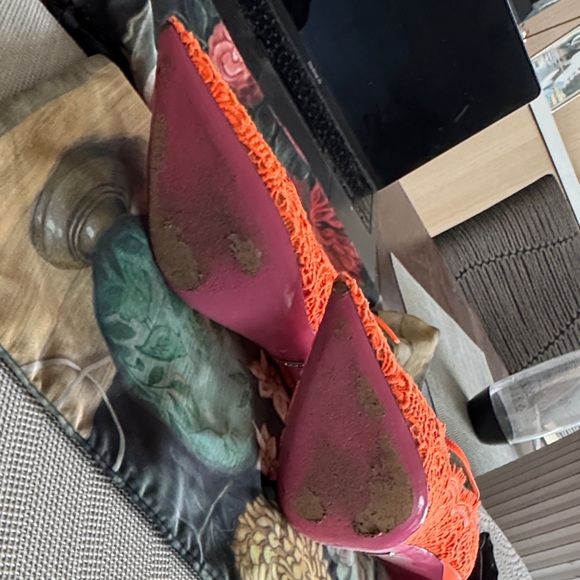 Gucci Elegant Orange Lace Mary Jane Heels Sz 40 - Picture 8 of 13